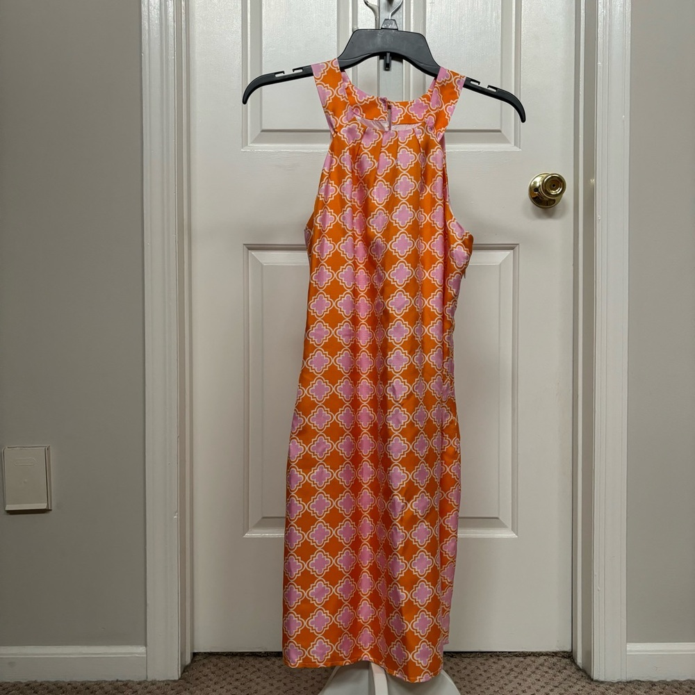 Skirtin Around Size 2 Silk Patterned Halter Dress